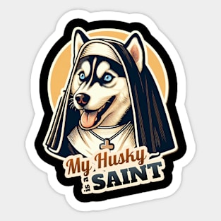 Husky Nun Sticker